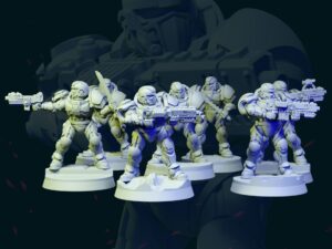 Human Space Commandos - Sci-fi Marines - Heavy Weapons Team