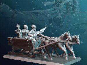 Light Horse Sleigh - Arctic Gun Wagon - Slavic Sled Gunners fantasy chariots